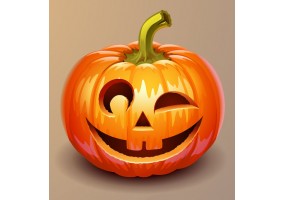 Sticker halloween citrouille