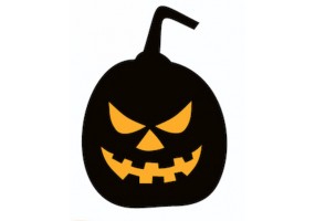 Sticker halloween citrouille noire