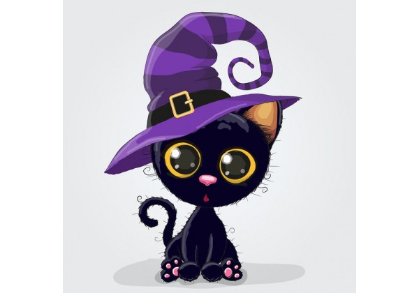 Stickers Deco Halloween Chat Chapeau