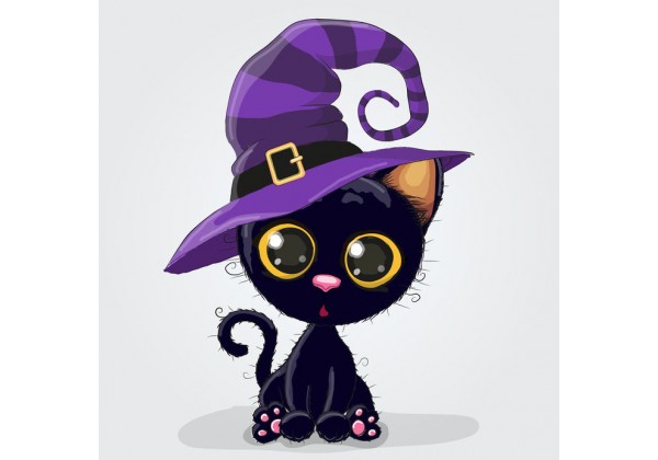 Stickers Deco Halloween Chat Chapeau Stickers Deco Halloween Chat Chapeau