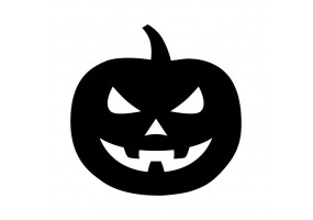 Sticker halloween citrouille noire
