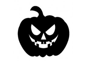 Sticker halloween citrouille noire