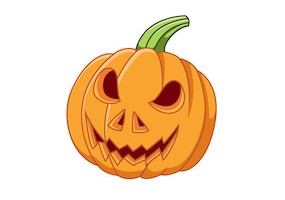 Sticker halloween citrouille