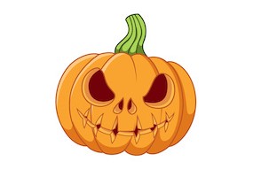 Sticker halloween citrouille