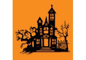 Sticker halloween maison