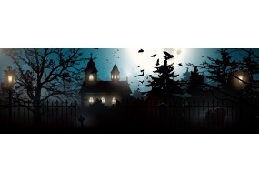 Sticker halloween maison hanté