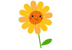 Sticker fleur jaune