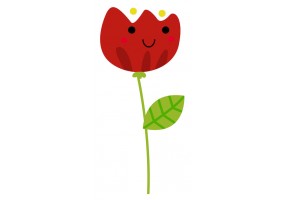 Sticker fleur tulipe rouge