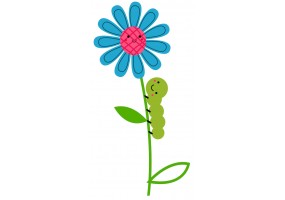 Sticker chenille fleur