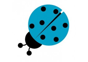 Sticker coccinelle bleue