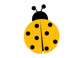 Sticker coccinelle jaune