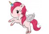 Sticker licorne rose prenom