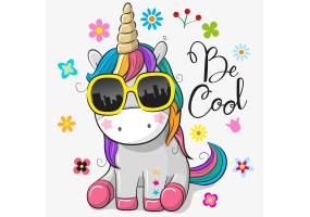 Sticker licorne cool grand