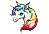 Sticker licorne criniere couleurs