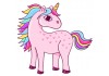 Sticker licorne rose au vent