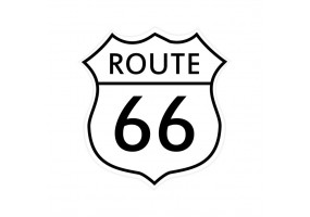 Autocollant route 66 noir blanc