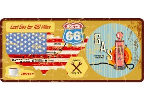 Sticker plaque route 66 rétro