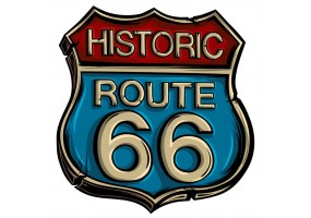Sticker route 66 vintage historic