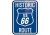 Sticker route 66 historic bleu