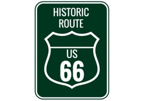 Sticker route 66 historic vert
