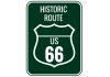 Sticker route 66 historic vert
