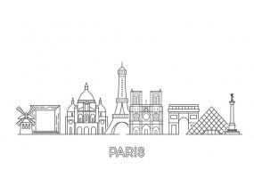 Sticker Paris skyline