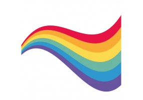 Sticker arc en ciel pastel