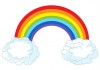 Sticker arc en ciel nuages