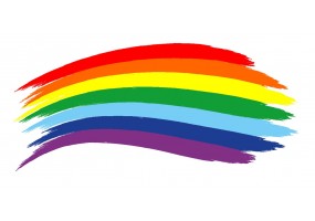 Sticker arc en ciel vague