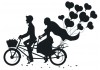 Sticker mariage vélo ballons