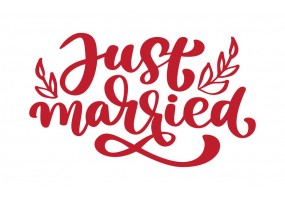 Sticker mariage just married