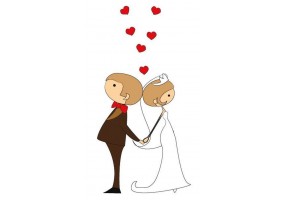 Sticker mariage cœurs