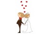 Sticker mariage cœurs