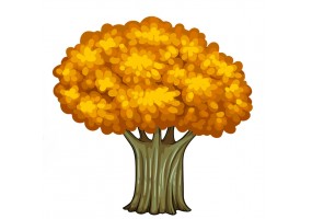 Sticker arbre jaune