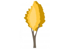 Sticker arbre jaune