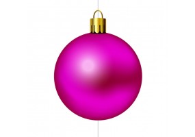 Autocollant boule de noel rose fuchsia