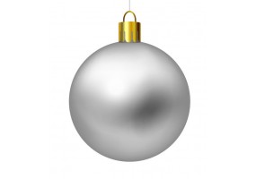 Autocollant boule de noel gris