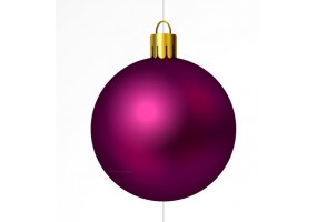 Autocollant boule de noel violette