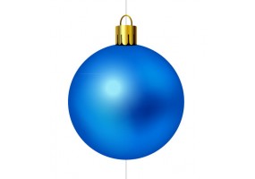 Autocollant boule de noel bleue