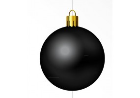 Autocollant boule de noel noire