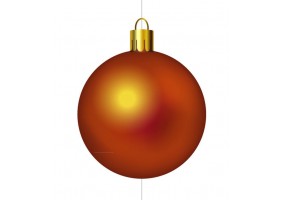 Autocollant boule de noel orange