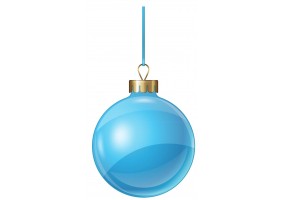 Autocollant boule de noel bleue