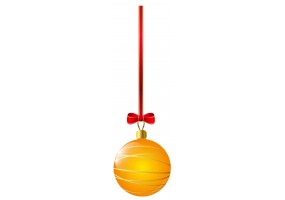 Autocollant boule de noel jaune