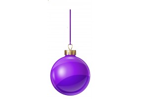 Autocollant boule de noel violette