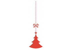 sticker sapin de noel rouge