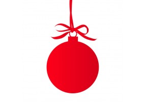 Autocollant boule de noel rouge