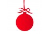 Autocollant boule de noel rouge