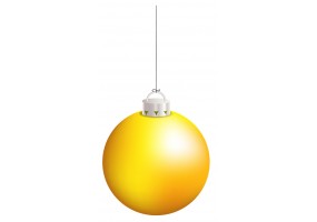 Autocollant boule de noel jaune