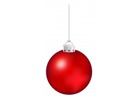 Autocollant boule de noel rouge