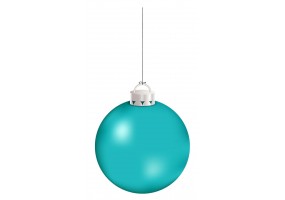 Autocollant boule de noel turquoise